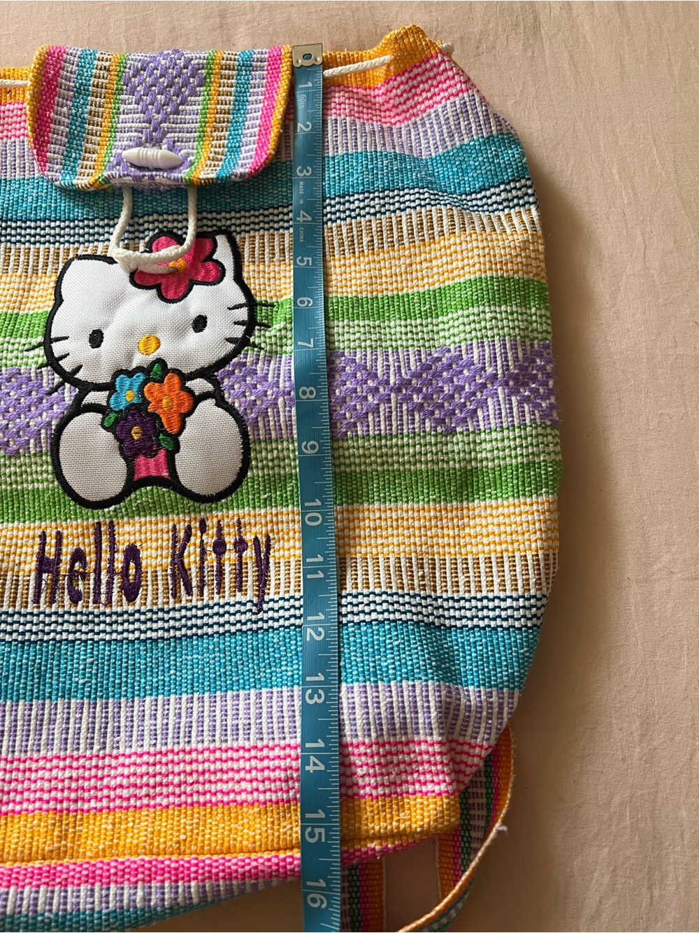 Hello Kitty Multi-Colored Striped Backpack - Picture 3 of 4